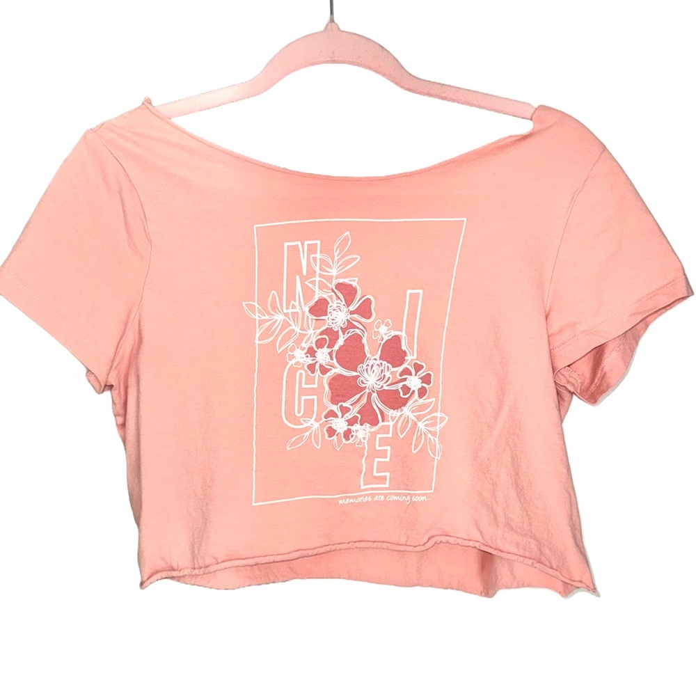 Hollister Off Shoulder light Pink Crop Top S